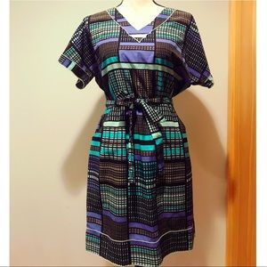 BANANA REPUBLIC Multicolored V-Neck Dress Sz4